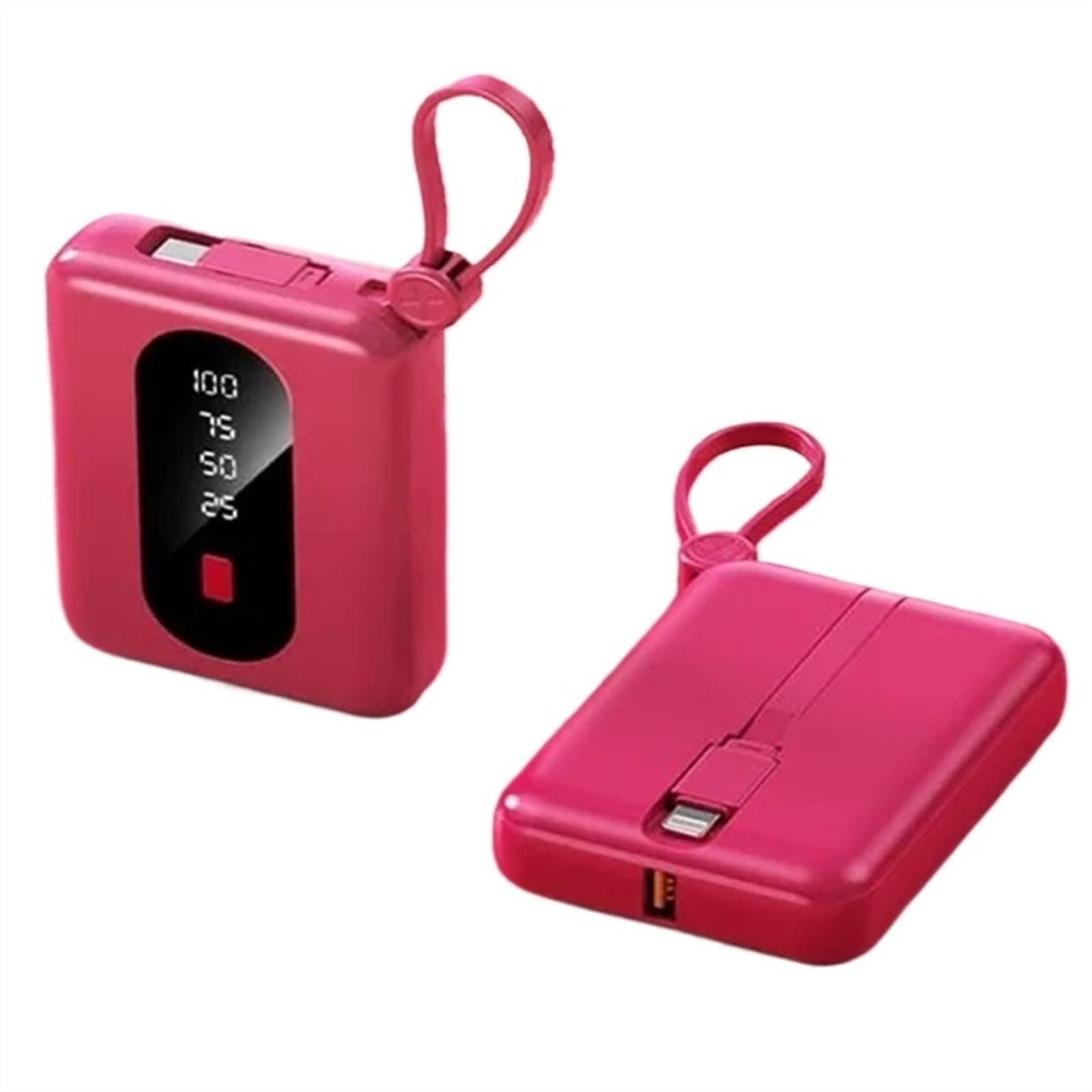 Powerbank O Dużej Pojemności 72W 20000Mah Przenośny Wbudowany Zasilacz Kablowy Szybka Bateria Mobilna Kompatybilny Z IPhonem Kompatybilny Z Samsungiem Kompatybilny Z Xiaomi (Color : Red, Size : 2000