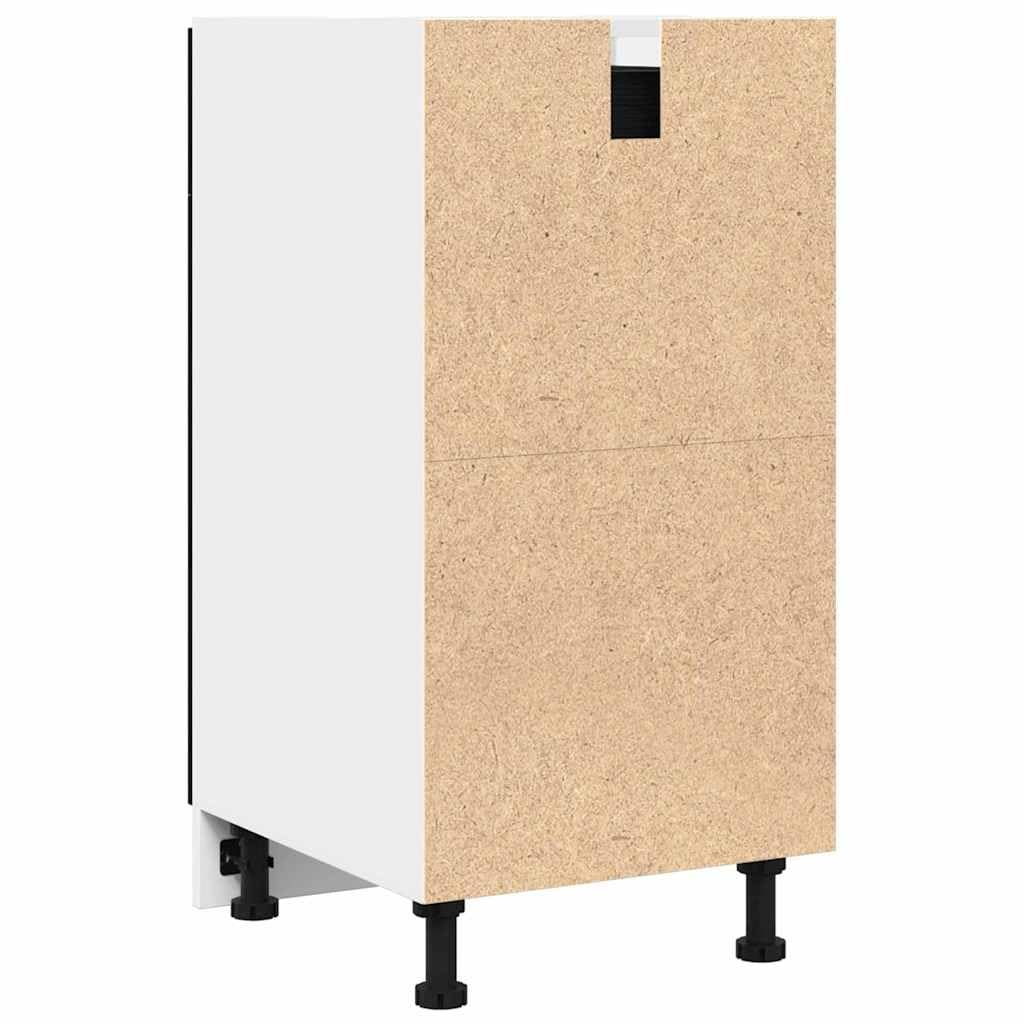 Hängeschrank Schwarz Eichen-Optik aus Holzwerkstoff 40 x 46 x 81,5 cm mit Regal und Schublade, Stauraum für Küche, Esszimmer, Vorratsschrank, Organizer für Geschirr und Kaffeemaschine