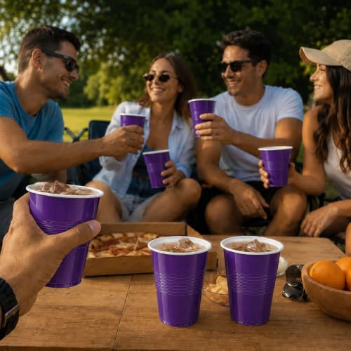 Image of Rozi Decoration 20 pcs, 16 Oz Purple Beer Pong Glasses, Drinking Party Cups