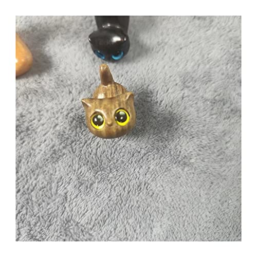 Estatua de Gato Tallada a Mano en Madera de Sándalo