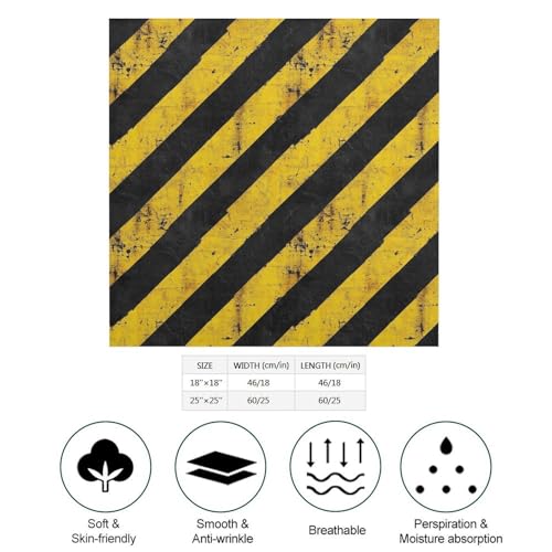 Hazard Warning Black Yellow Striped Head Scarf for Women Hair Scarves Square Hair Wrap Headscarf for Travel Beach2