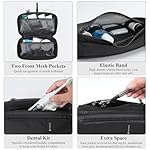 Purevave Compact Mens Toiletry Travel Bag Hanging, Mens Dopp Kit for Travel Waterproof, Wash Pouch Black - Image 3
