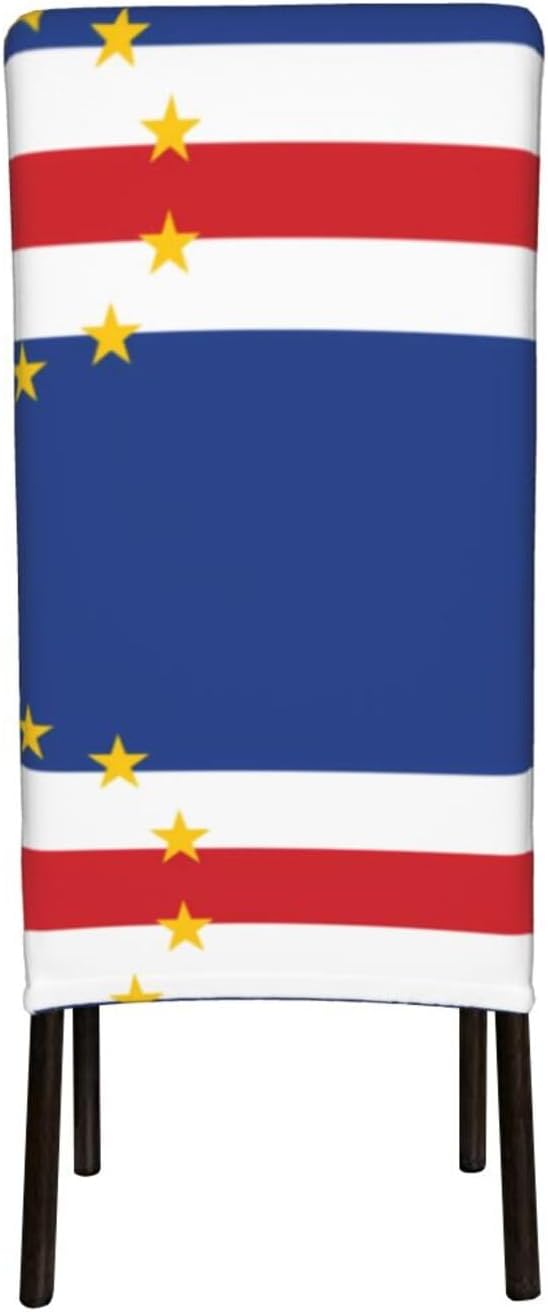 Flag of Cape Verde Prints Protection Cover for Dining Chair – Stretchy & Wrinkle-Resistant Chair Throw Covers for Dining Room, Hotel, and Event Decor