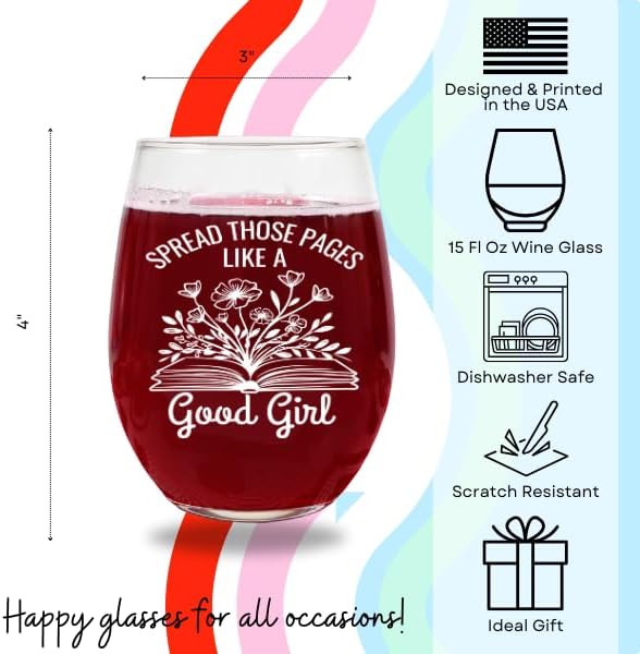 Book Lovers Wine Gift – Funny Wine Glass for Women Who Love Spicy Books – Bookish Gift for Readers, Dark Romance BookTok Lover Cup for Her - Image 5