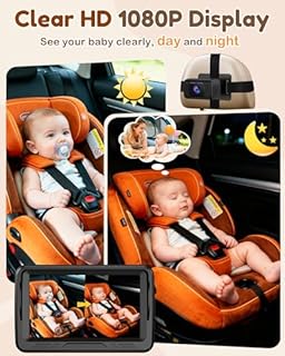 Rohent Baby Car Camera HD 1080P - Rear-Facing Infant Monitor with Night Vision Car Camera for Baby 150° Wide-Angle Lens Anti-Glare Screen Easy Install 360° Adjustable Display