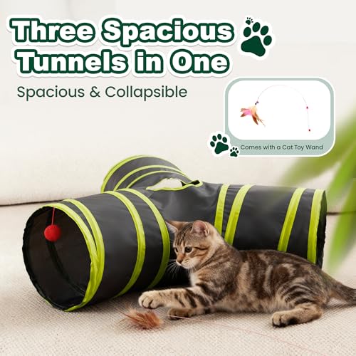 50% Off Love's Cabin 3-Way Cat Tunnel with Teaser Wand