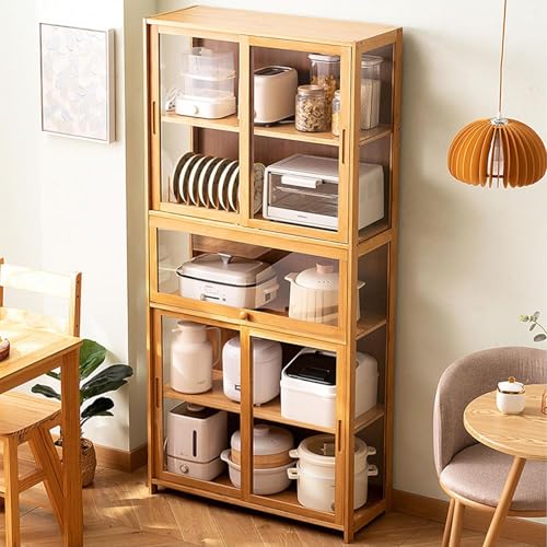 Armario de almacenamiento con puertas y compartimento abierto, versátil mueble de cocina y sala de estar para espacio organizado