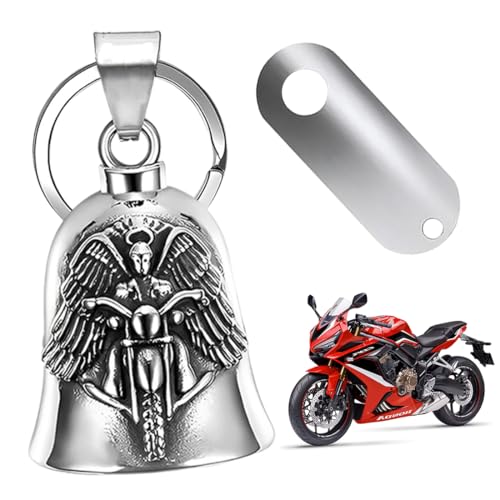 1 Pieza Campana de moto Guardian Bell para motocicleta, campanilla de motocicleta, amuleto de la suerte, campana de protección de ángel para bendecir la paz, Soporte para Campanilla Moto