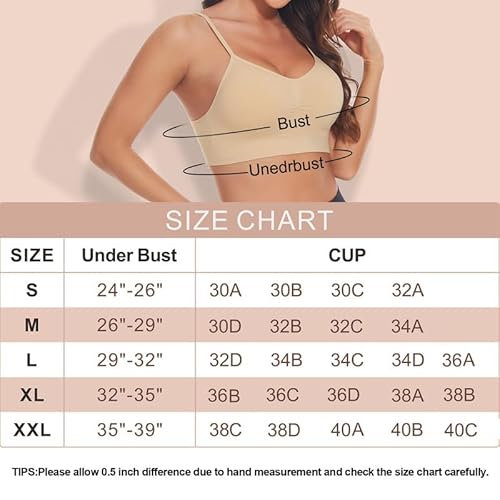 Bestena 3 Pack Neck Bralettes For Women Wireless Cami Bra Adjustable Sports Bras With Removable Padded #TOP4