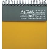 Global Art 8-Inch by 8-Inch Flip Sketch Wire Bound Blank Sketchbook, Butternut, 100 Pages