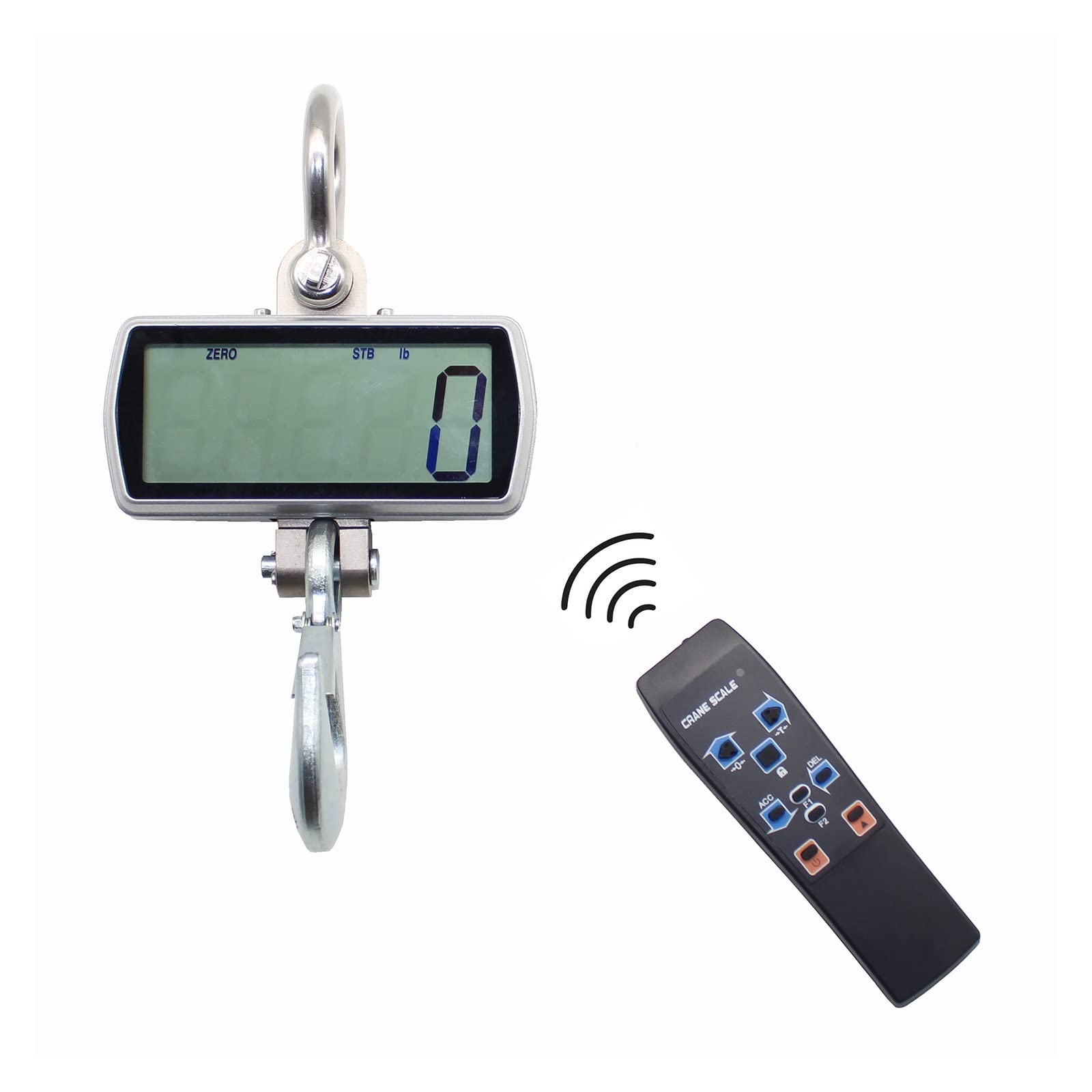 Crane Scale, High Resolution 1T Digital Crane Scale 1000kg Hook Large Screen Industrial Hanging Scale with Remote