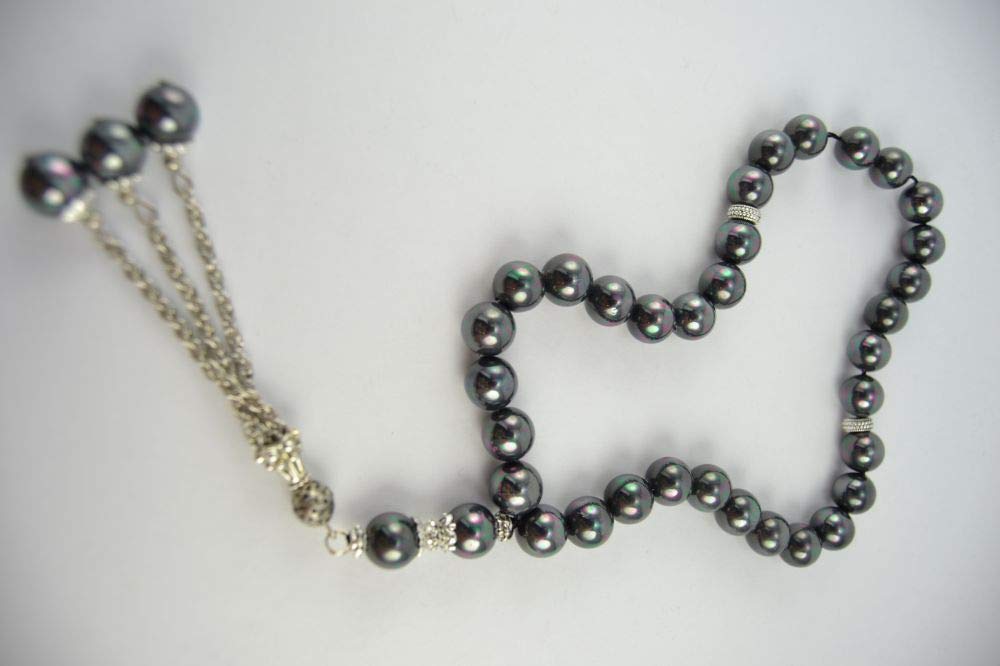 Natural Peacock Black Fresh Water Pearl Tasbeeh