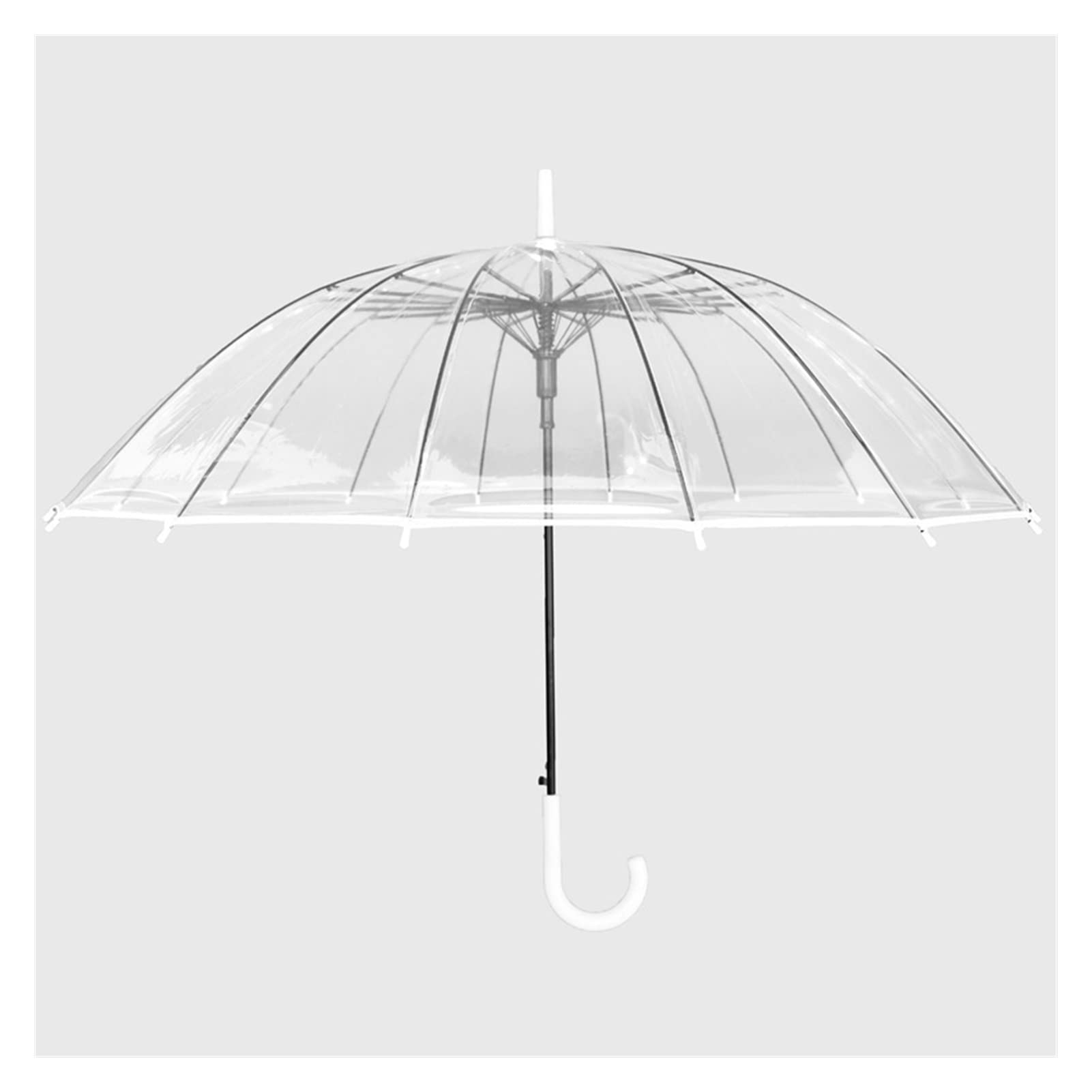 UNNS Parasol dziecięcy przezroczysty długi uchwyt parasol moda męska i damska automatyczny kreatywny przezroczysty parasol (kolor: Biała krawędź parasola)