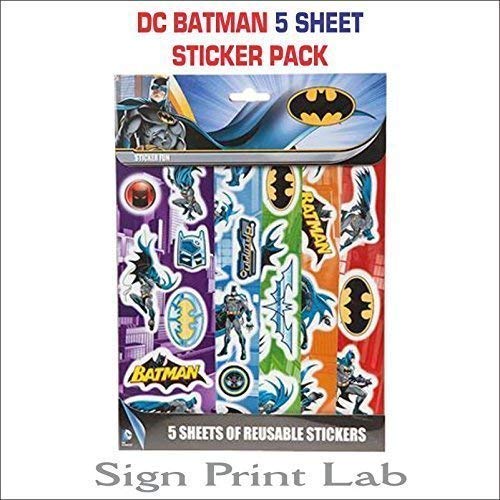 Batman Adesivo 5 Pezzi Fogli Festa Sacchettini
