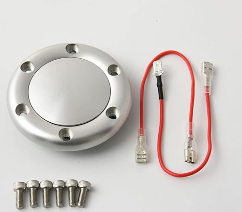 Miniatura 7 de Botón de bocina Billet para volante de 6 pernos, MoMoMo, NRG negro anodizado