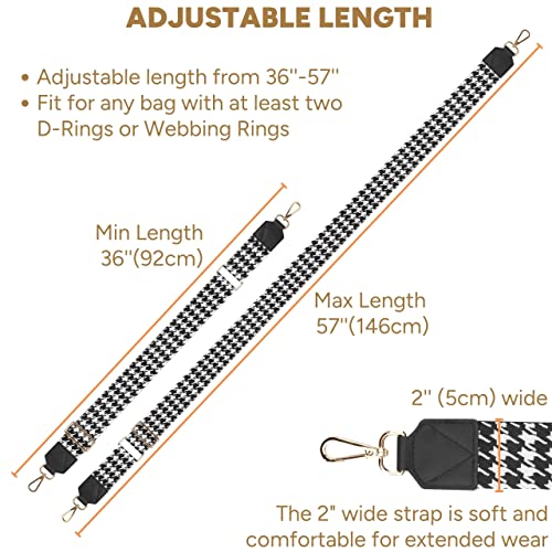 Image of BAKKO Crossbody Strap Top Grain Leather Ends Gold Metal Hardware 2 inch Wide Shoulder Strap Replacement fits Handbags Purses Messenger Duffel Bags Gold Metal Hardware Adjustable Length from 36 inch-57 inch