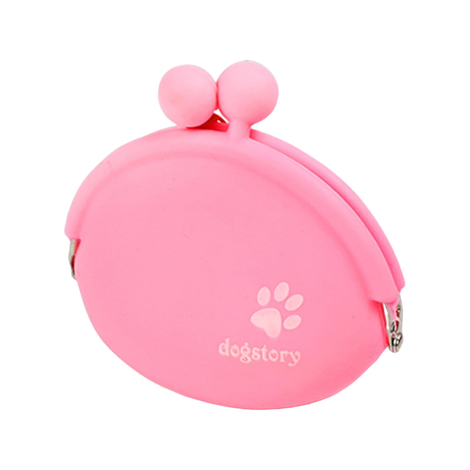Shienfir Silicone Dog Treat Bag Dishwasher Safe Pet Snack Container Silicone Dog Treat Pouch Portable Pet Snack Bag for Outdoor Training Pink