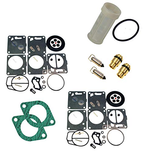 Venom Premium Dual Carburetor Rebuild Kit (For Mikuni, Fits Sea-Doo) With Needle Seat & Carb Gasket & Water Separator/Fuel Filter FITS 1996-97 GSX & XP/1995-97 GTX/1997-99 SPX Complete KIT