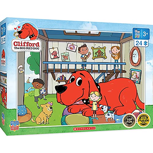 Puzzles for Kids Ages 3-5, 24 Piece Jigsaw Puzzle for Toddler and Family Fun - Clifford's Doghouse by MasterPieces â€“ Family Owned American Company