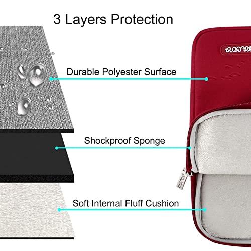 Mosiso Laptop Sleeve Bag Compatible With Macbook Air/Pro, 13-13.3 Inch Notebook, Compatible With Macbook Pro 14 Inch 2023-2021 A2779 M2 A2442 M1, Polyester Vertical Case With Pocket, Red #TOP2