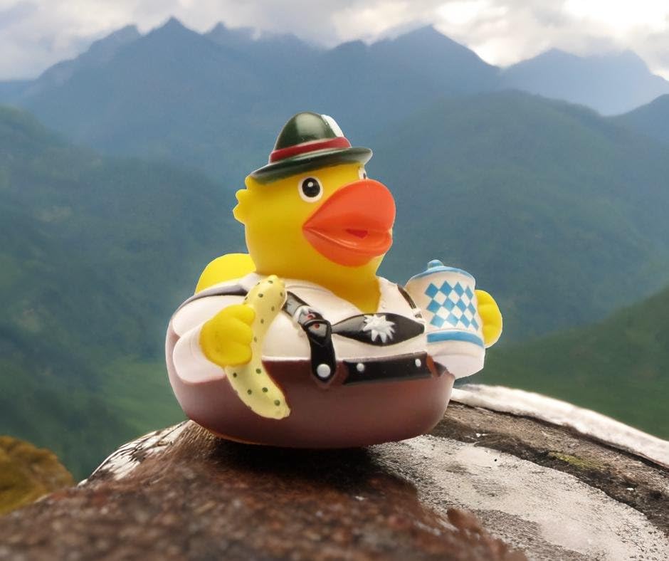 Duckshop I Badeente City Duck Bayern I Quietscheente L8cm I Quietscheentchen I Geschenk für Oktoberfest I Präsent Sammler I Souvenir