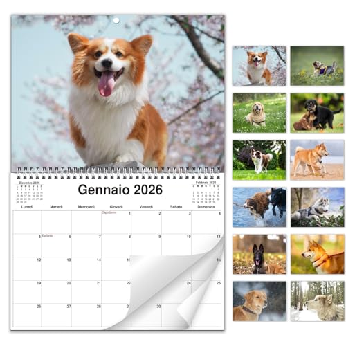 AEYAKA Calendario da Parete 2026 con Cani – Foto e Adorabili di...