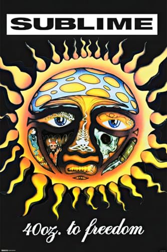 The Biggest 1990's Music Bands & Artists - Sublime - Music Poster (40oz. To Freedom - Album Cover) (Size: 24" x 36")