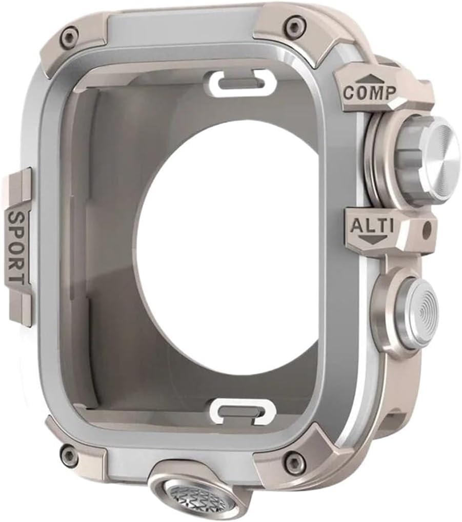 Custodia Protettiva in Lega di Alluminio con Protezione per Lo Schermo, Colore Argento Stellato, per Apple Watch da 45 mm. (Foriwatch44mm)