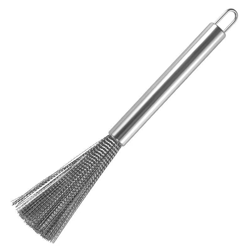 Image of Clening Brush Set,Stainless Steel Wool Scrubber,3 Pack Kitchen Brush-Steel Wool Scrubber,Long-Handled Steel Wool Brush,Handled Pans Sink Scrubbing Brush for Cleaning Tableware and Cooking Tools.
