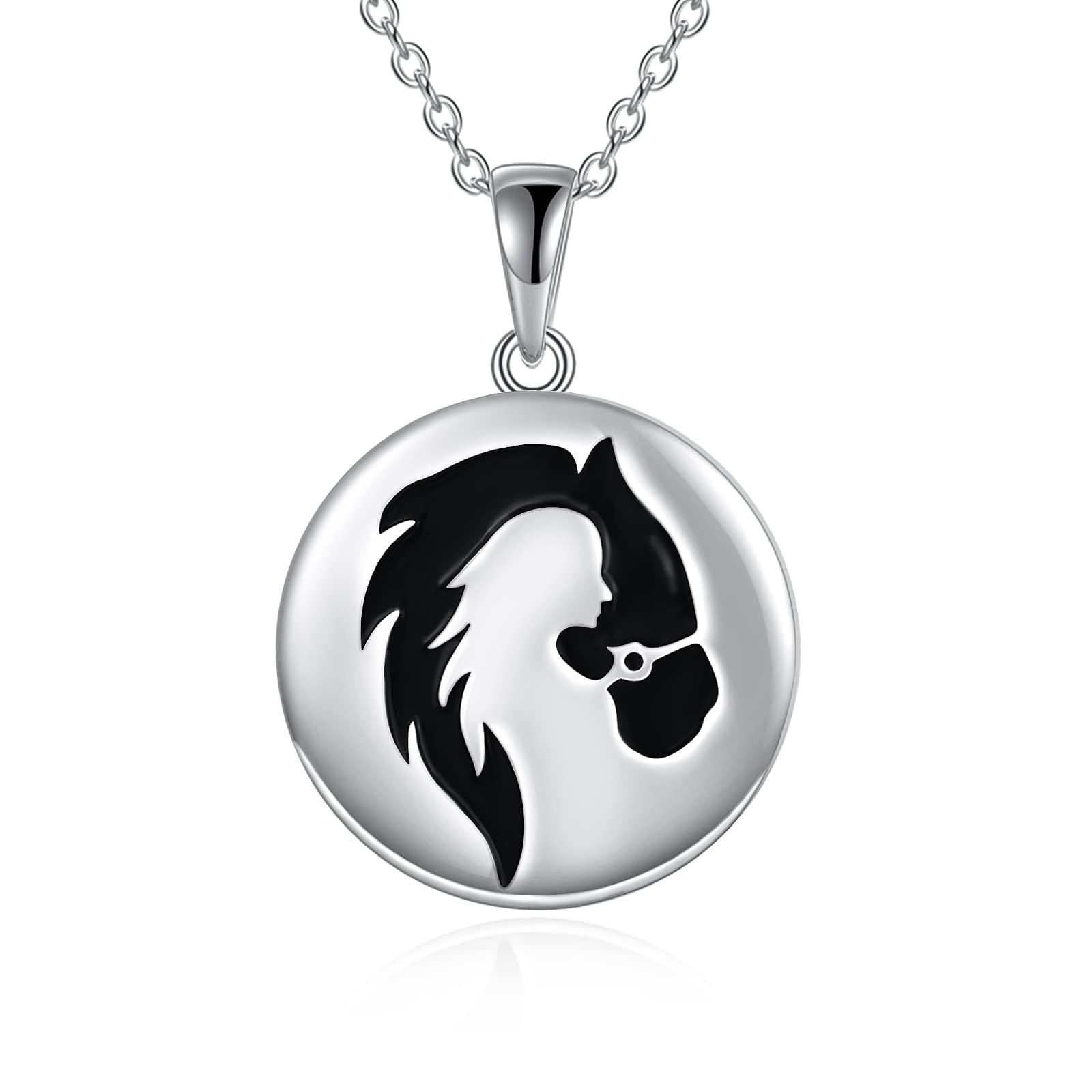YAFEINI S925 Sterling Silber Pfotenabdruck Kette Hund Katze Niedlichen Welpen Pferd Anhänger Halskette Schmuck Geschenke für Damen Tochter Mädchen