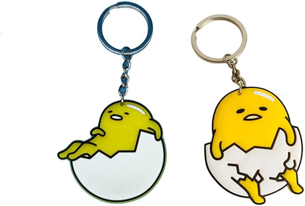 pologmaseYolk Brother Keychain PVC Soft Rubber Keychain Kawaii Yolk Bear Backpack Pendant Acrylic Key Chain Cartoon Anime Image Pendant Keychain for The Key Anti-Loss
