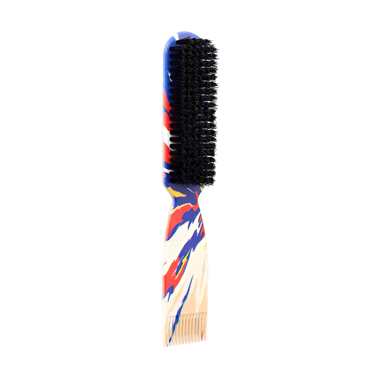 Small Hard Brush - Stiff Reinforced Nylon Bristle Hairbrush for Smoothing Thick & Curly Slick Back Hair, 360 Waves, Lay Down Fades, Style Beards for Men & Women (Mix colors)