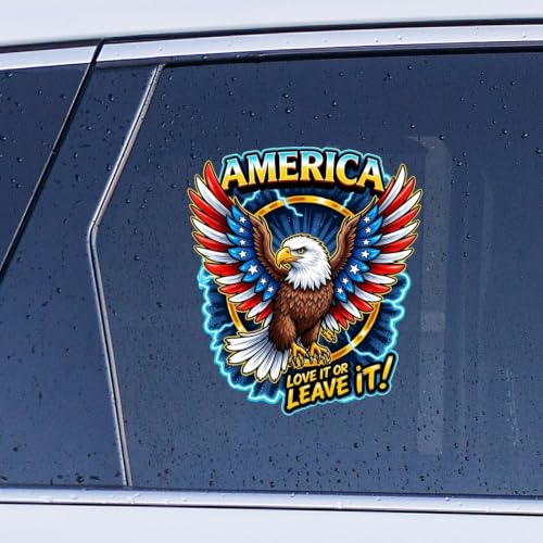 Image of 2pcs USA 250th Anniversary Stickers Patriotic Eagle Vinyl Decals | 1776-2026 Statue of Liberty Designs 4th of July Independence Day Car Window Laptop Water Bottle Gifts for Adults 10 inch