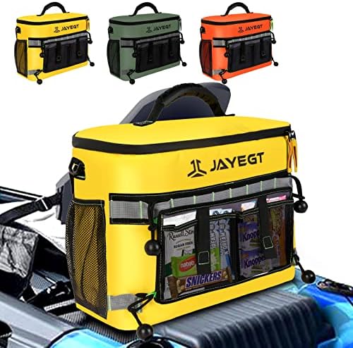 JAYEGT Kayak Cooler Behind Seat,Waterproof Seat Back Cooler for Kayaks fit with Lawn-Chair Style Seats,Kayak Accessories Kayak Cooler Bag, Perfect for Kayaking, Beach, Fishing, picnics (Yellow)