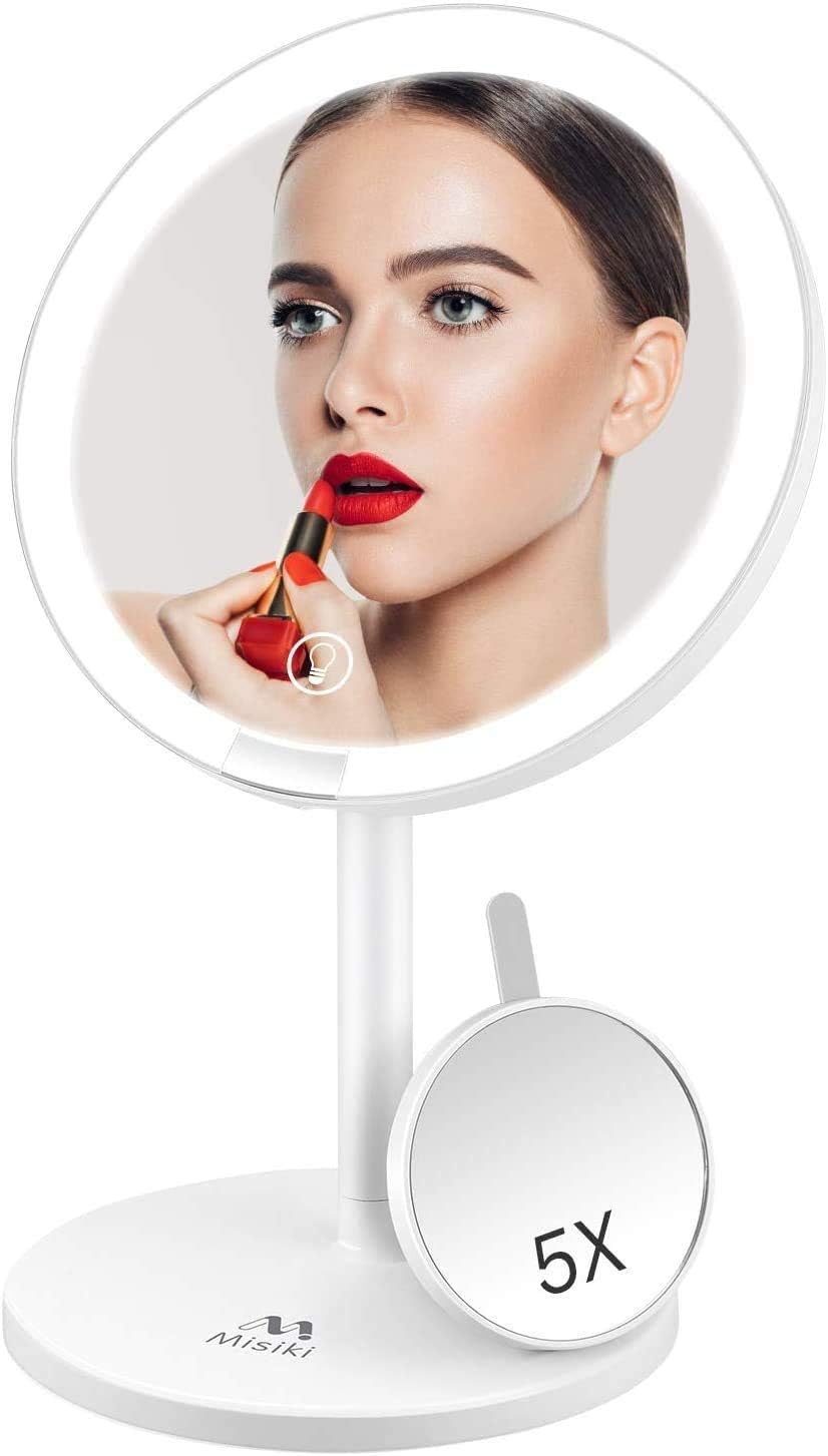Misiki Vanity Mirror with Lights, 5X Magnifying Makeup