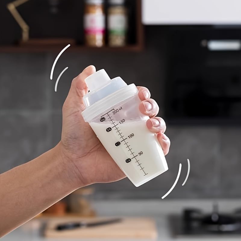 Protein Shaker Cup 1Pc Clear Plastic Beverage Mixing Bottle For Milkshake Cocktail Juice Tea Drink Mixer Kitchen Bar Tool Suitable For Gym Smoothie Protein Drink Travel RV Cooking Accessory