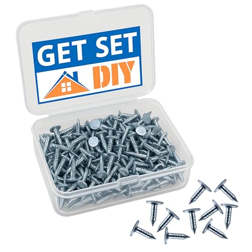Galvanised Clout Nails 13mm (300pcs) 327 Grams Roofing Felt Tacks for Shed Roof - Heavy Duty Felt Nails for Securing Shed Roof Felt in a Handy Plastic Case