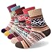 Amberzina Womens Vintage Winter Autumn Spring Warm Wool Ankle Athletic Socks for Women Wool Cashmere Crew Novelty Socks Retro Inspired Knit Thick Christmas Cotton Soft Cozy Fuzzy Socks-A