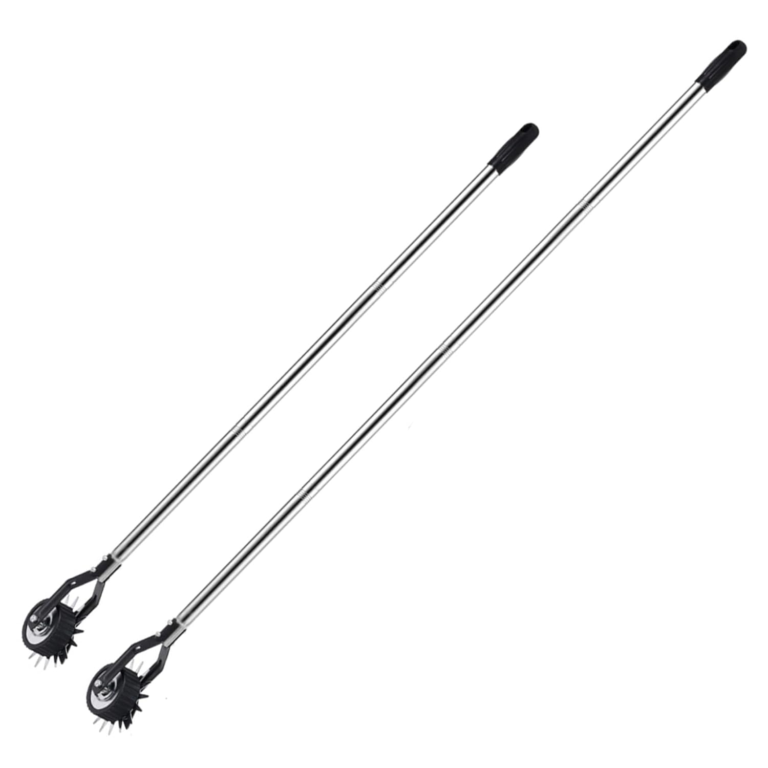 Edger Lawn Tool 53.2 Inch Manual Grass Edger with 3 Sections Stainless Steel Handle and Wheel, Rotary Garden Edging Tool for Landscaping, Sidewalk, Yard