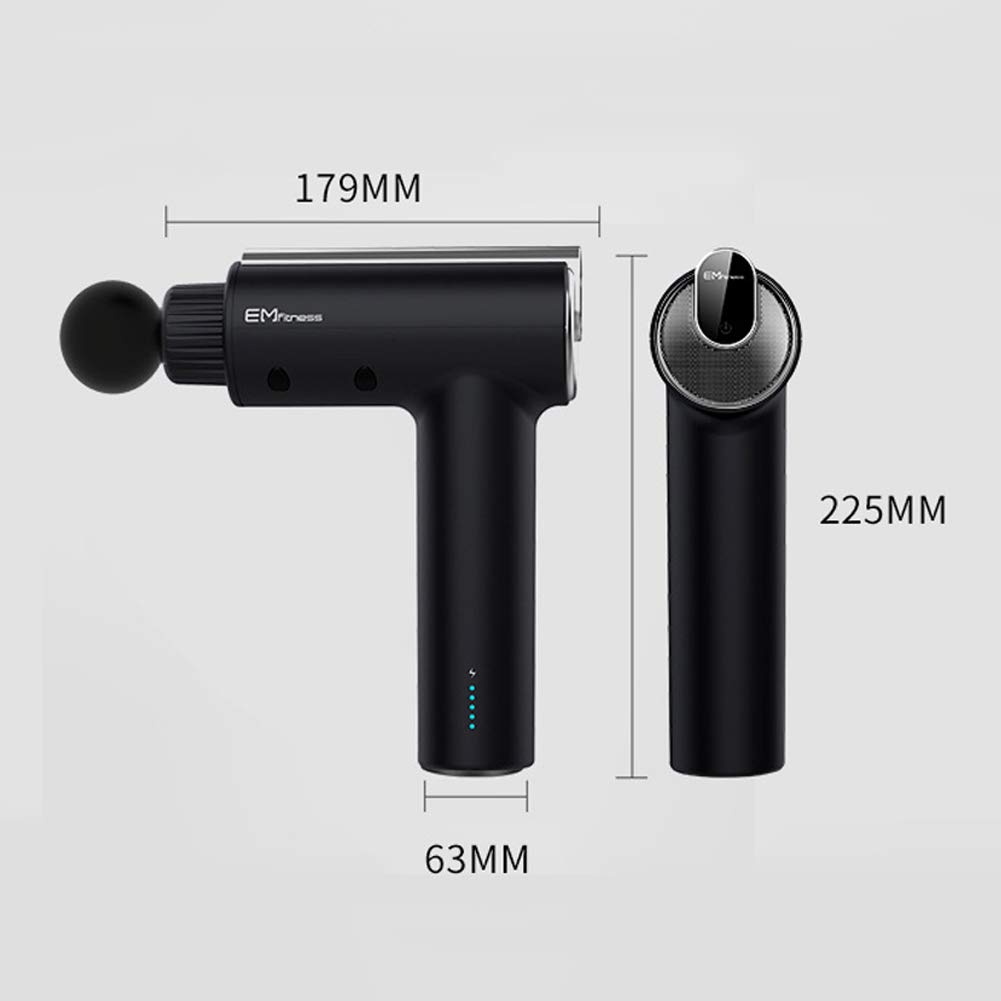 Pistolet De Massage Musculaire Masseur Électrique À Main Masseur De Soulagement Musculaire des Tissus Profonds Masseur À Percussion Ultra Silencieux À 5 Vitesses avec 6 Têtes De Massage Et Écran LCD