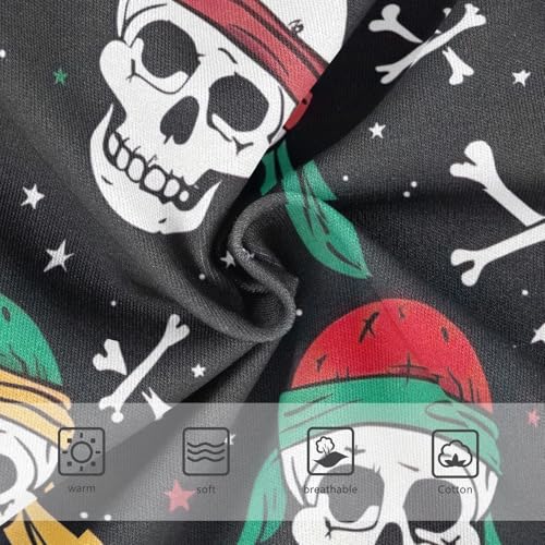 Pirate Skull Girls Briefs, Toddler Panties, Cotton Underwear Girls, 2–8 Years3