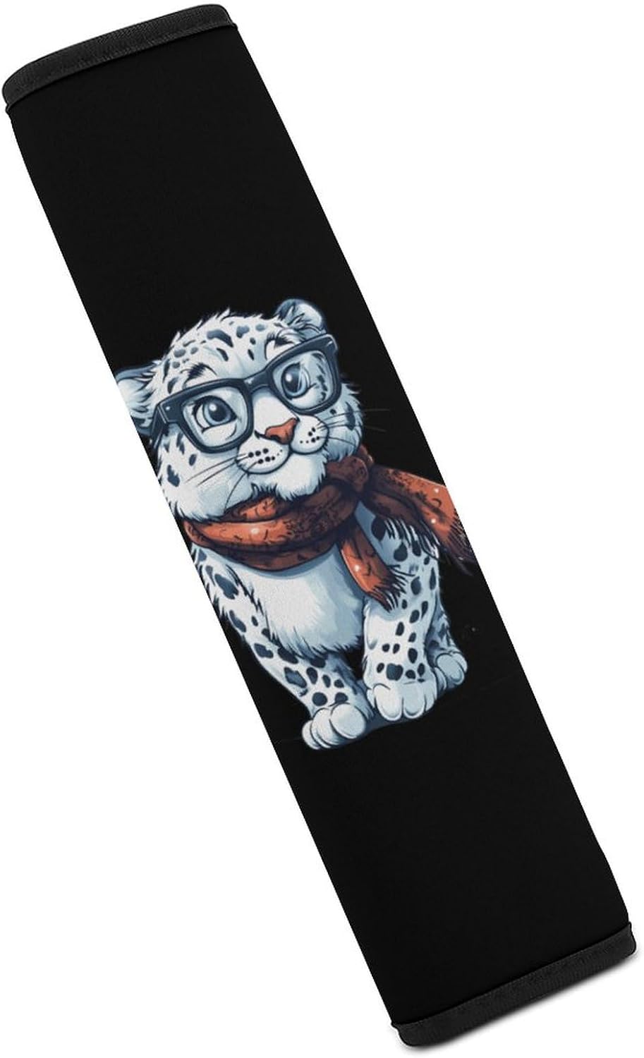 Snowy Leopard Car Seat Strap Covers Soft Seat Strap Shoulder Pads Seatbelt Covers for All Car Seats 1PCS