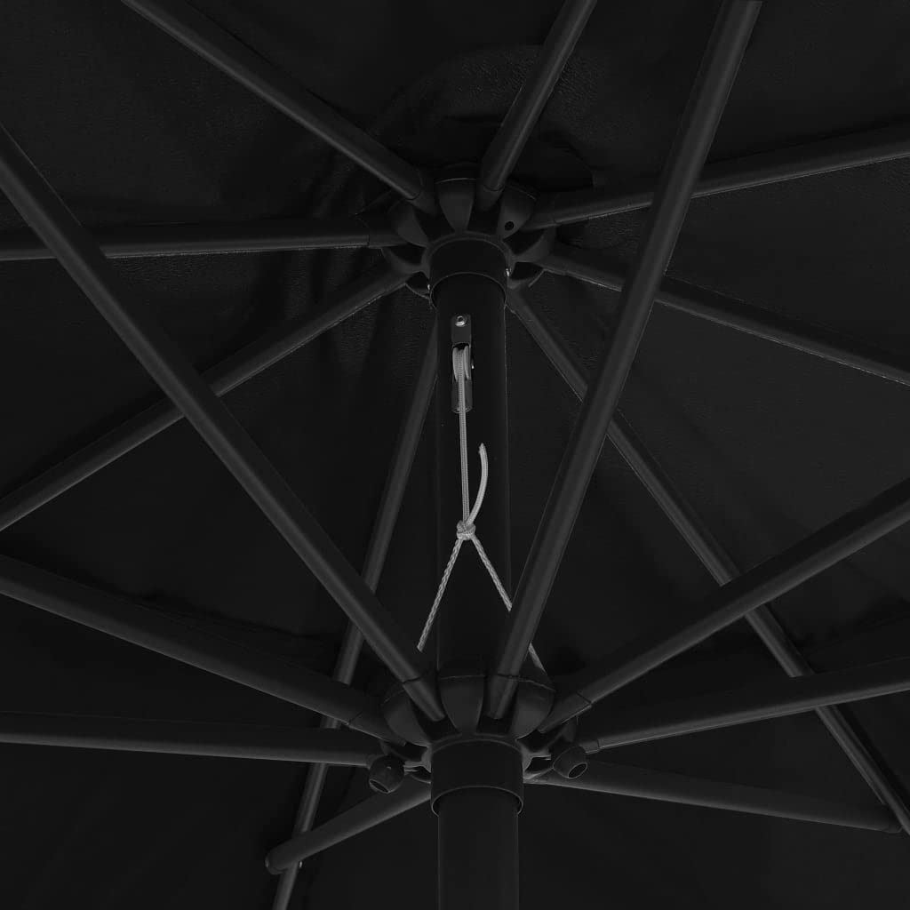 Parasol przeciwsłoneczny z metalowym masztem, zielony, parasol ogrodowy z korbą, ochrona przed promieniowaniem UV i żebrami, parasol balkonowy na taras, plażę, do ogrodu, na kemping, ze
