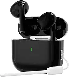 Fone de Ouvido Bluetooth Sem Fio 5.3, Bateria 24H, Modo de Fone Ouvido único e Dois Compatível iOS Android, 360 Estéreo Graves Potentes, Chipset de Redução para Músicas, Chamadas e Games, Preto