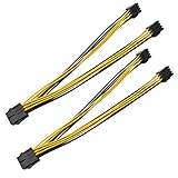 8pin CPU to 2 x PCIe 8pin (6+2) Motherboard Graphics Video Card PCI-e Express Power Adapter GPU VGA Y-splitter Extension Cable Ethereum Mining ETH Hub Braided Sleeved Connector 10 Inch (25cm) 4 Pack