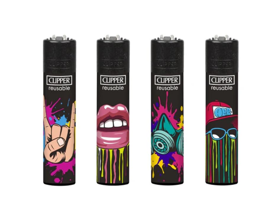 CLIPPER LIGHTERS - SET OF 4 (Urban Grafitti)