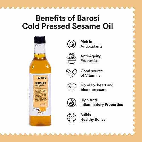 Image of Barosi Kachi Ghani Mustard Oil 2 Litre (1 Litre * 2 Pack) | Pure & Natural Cold Pressed Mustard Oil (Sarso Tel) | Traditionally Extracted from Wooden Crusher | Pet Bottle