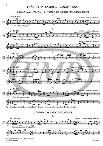 Tul a vizen. Folk Music for Shepherd's Flute Hungarian and Romanian tunes arranged for recorder, flute, clarinet, oboe, tarogato or saxophone (Recorder, Recorder, Flute, Flute, Oboe, Oboe, Clarinet, Clarinet, Saxophone, Saxophone, Tarogato, Tarogato, Other Folk Instruments, Other Folk Instruments) - Image 3
