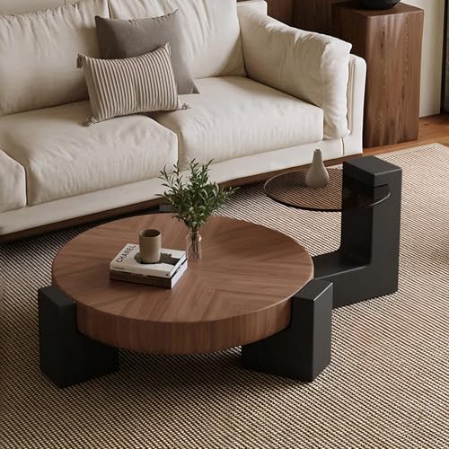 Image of The Attic Josephine Coffee Table Set, Glass Coffee Table, Wooden Centre Table