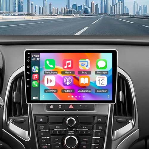 Autoradio 2 DIN Android 14 para Opel Astra J/Excelle 2010-2014,Pantalla Táctil de 9 Pulgadas 4+64G,Compatible con CarPlay y Android Auto,Bluetooth GPS FM/RDS,Radio de Coche con Navegación SWC